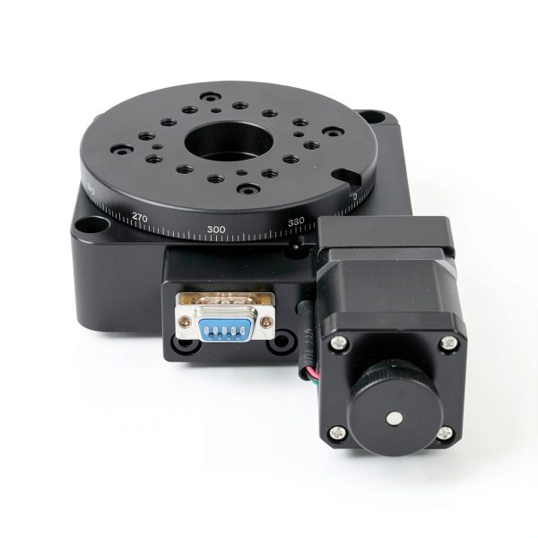Electric Rotating Platform Machine, HT03RA100 360° Precision Sliding Table, 100mm Bearing Scale High Precision Fine Tuning Optical Stage for 3D Scanning Measurement System-0