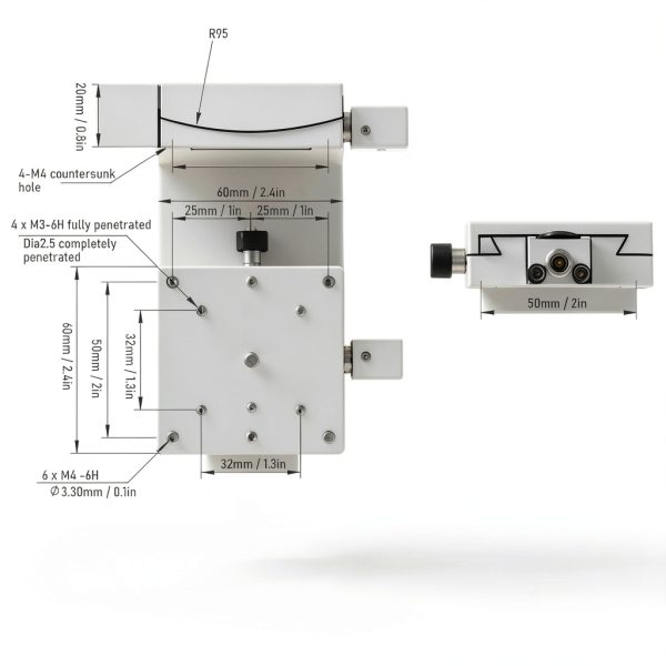 Linear Stage Agatige Manual Goniometer 60x60mm Precision Tilt Platform-6