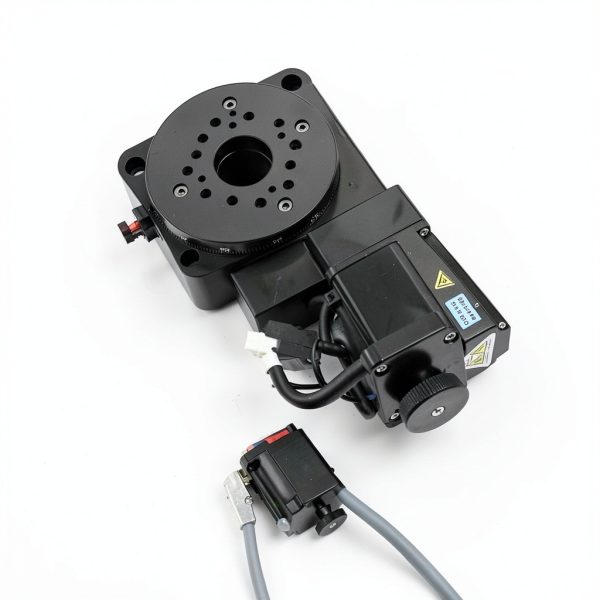 Electric Rotating Platform 2.4" 60mm Bearing Scale Optical Rotation Worm Gear Reducer Ratio 90:1 Motorized Rotary Machine Stage 360° Precision Fine Tuning Table for Laser 3D Scanning-4