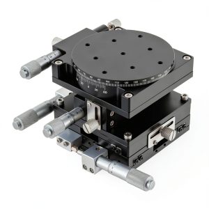 XYZR 4 Axis 90mmx90mm Manual Linear Positioning Stage Bearing Tuning Platform Sliding Table for Precision Inspection & Equipment Positioning-0