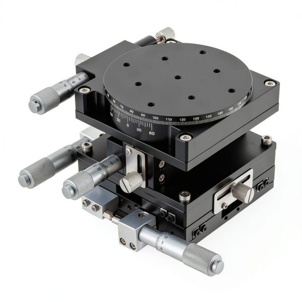 XYZR 4 Axis 90mmx90mm Manual Linear Positioning Stage Bearing Tuning Platform Sliding Table for Precision Inspection & Equipment Positioning-0