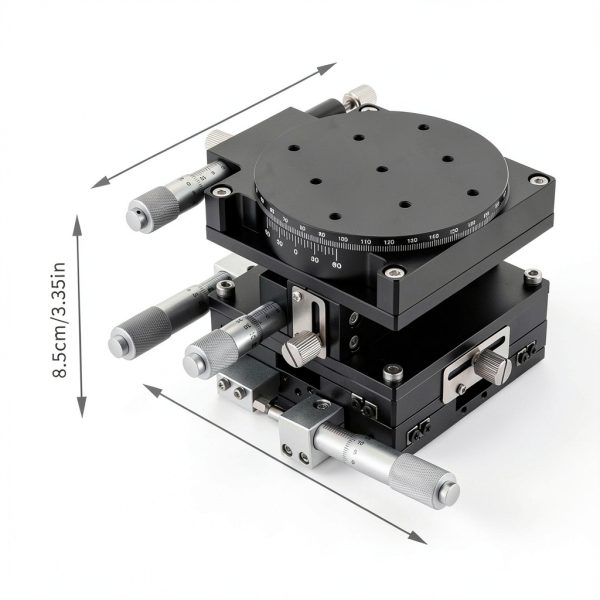 XYZR 4 Axis 90mmx90mm Manual Linear Positioning Stage Bearing Tuning Platform Sliding Table for Precision Inspection & Equipment Positioning-2