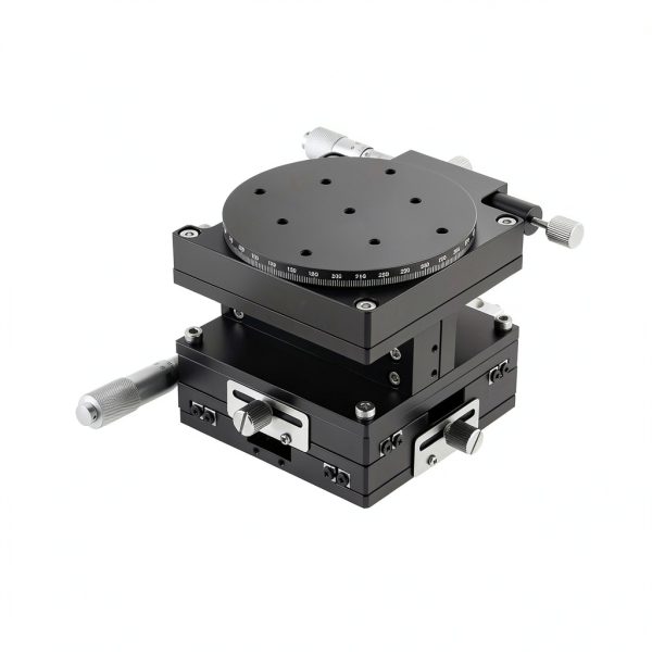 XYZR 4 Axis 90mmx90mm Manual Linear Positioning Stage Bearing Tuning Platform Sliding Table for Precision Inspection & Equipment Positioning-3