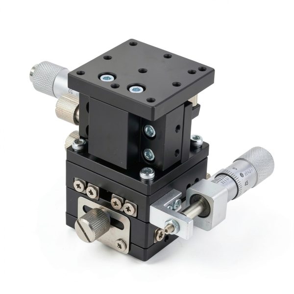 Oumefar 3 Axis Linear Stage 40x40mm Roller Bearing Black Aluminum-2