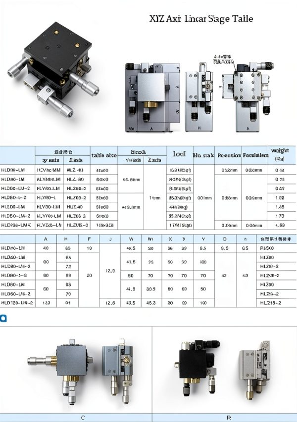 XYZ 3 Axis Manual Linear Stage 60x60mm ToAuto Roller Table-2