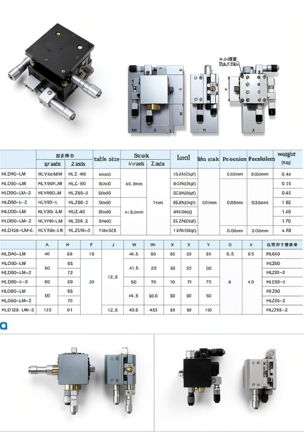 XYZ Axis Manual Precision Linear Stage 40x40mm Trimming Bearing Tuning Platform Sliding Table-2