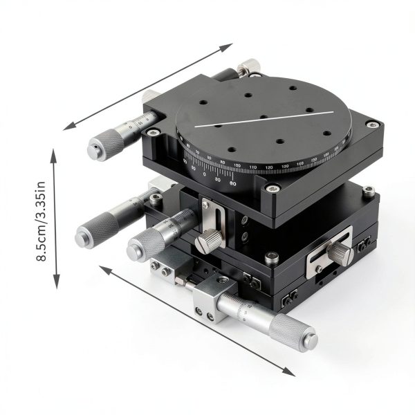 XYZR 4 Axis Linear Positioning Stage 90mm x 90mm Bearing Platform-3