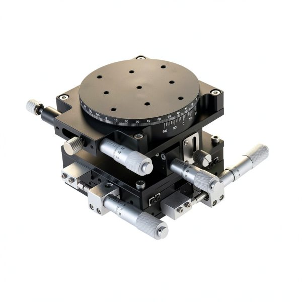 XYZR 4 Axis Linear Positioning Stage 90mm x 90mm Bearing Platform-5