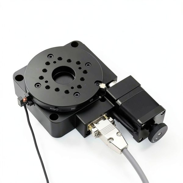 Electric Rotating Platform 2.4" 60mm Bearing Scale Optical Rotation Worm Gear Reducer Ratio 90:1 Motorized Rotary Machine Stage 360° Precision Fine Tuning Table for Laser 3D Scanning-3